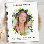 Memorial Floral Daisy Foto Beerdigung Gästebuch Notizblock