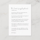 Memorial Floral Photo Funeral Keepsake Business Ca Visitenkarte (Rückseite)