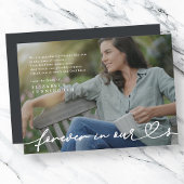 Memorial Forever hört einfaches modernes Foto Dankeskarte