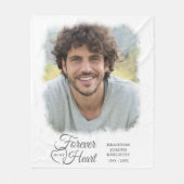 Memorial FOREVER IN MEINEM HERZEN Foto Keepake Fleecedecke (Vorderseite)