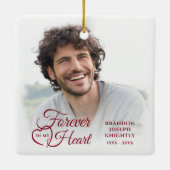 Memorial FOREVER IN MEINEM HERZEN Foto Keepake Keramikornament (Rückseite)