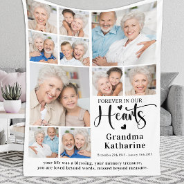 Memorial Forever in unserem Herz Custom 10 Foto Fleecedecke