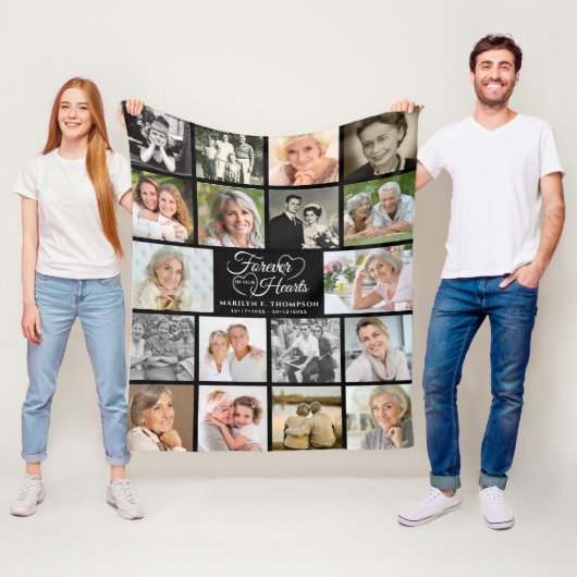 Memorial Forever in unserem Herzen 18 Foto Keepake Fleecedecke (Beispiel)