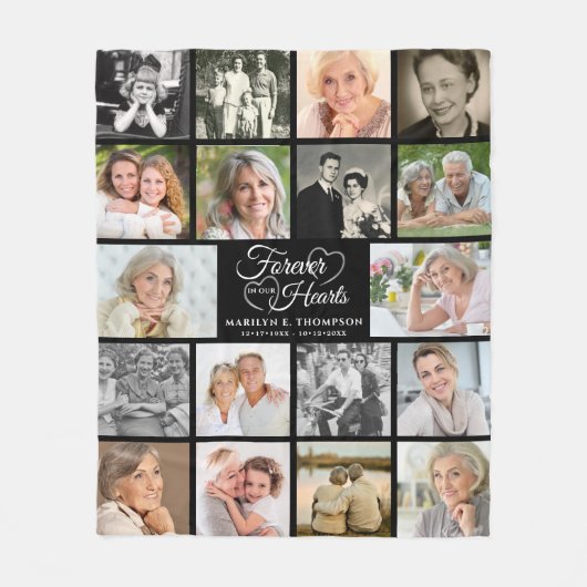 Memorial Forever in unserem Herzen 18 Foto Keepake Fleecedecke (Vorderseite)