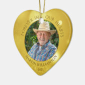 Memorial FOREVER IN UNSEREM HERZEN Foto Gold Keepa Keramik Ornament (Links)