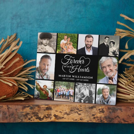 Memorial FOREVER IN UNSEREN HERZEN 10 Foto Keepake Fotoplatte (Seite)