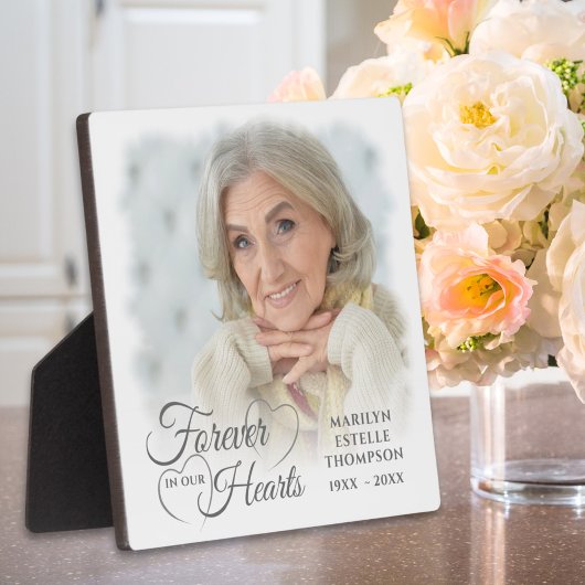 Memorial FOREVER IN UNSEREN HERZEN 2 Foto Silbergr Fotoplatte