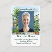 Memorial Foto Balcony Garden Gardener Visitenkarte (Rückseite)