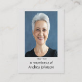 Memorial Foto Ballet Slippers Tänzerin Visitenkarte (Rückseite)