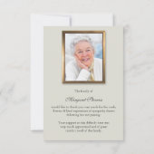 Memorial Foto Beileid Beerdigung Danke Karte (Rückseite)