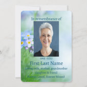 Memorial-Foto Benutzerdefinierte Vergessen-nicht-B Einladung (Rückseite)