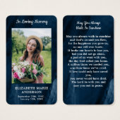 Memorial Foto Blue Marble Beerdigungskarte (Vorne & Hinten)