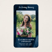 Memorial Foto Blue Marble Beerdigungskarte (Vorderseite)