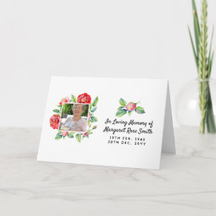 Memorial FOTO Card Beileid Sorry Loss Rose Karte