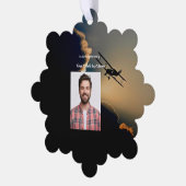 Memorial Foto Christlich Pilot Flugzeug Flug Ornament Karte (Linke Ecke)