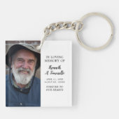 Memorial Foto Classic in Love Memory Schlüsselanhänger (Rückseite)
