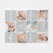 Memorial Foto Collage 6 Personalisierte Erinnerung Fleecedecke (Vorderseite (Horizontal))