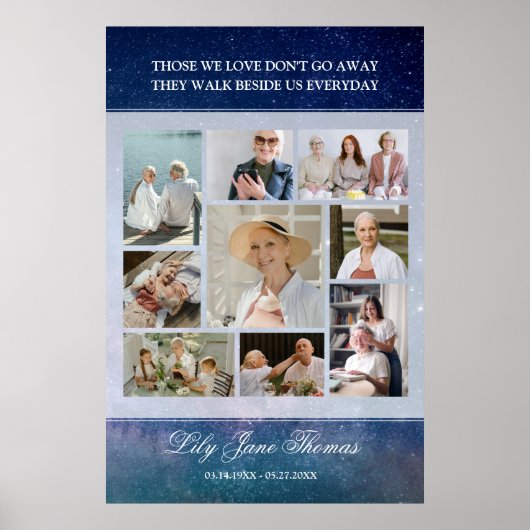 Memorial Foto Collage Beerdigung Beileid Poster (Vorne)