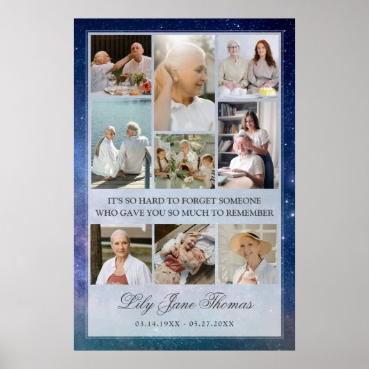 Memorial Foto Collage Beerdigung Beileid Poster (Vorne)