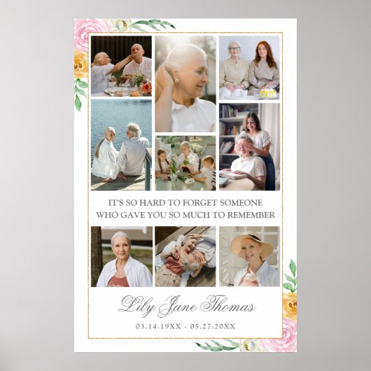Memorial Foto Collage Beerdigung Beileid Poster (Vorne)