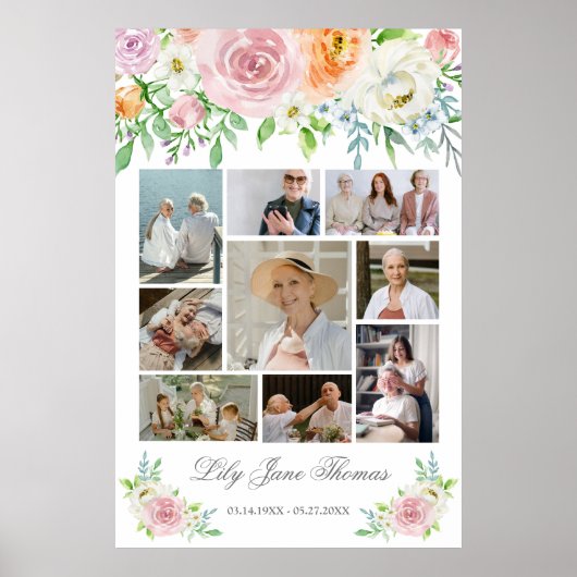 Memorial Foto Collage Beerdigung Beileid Poster (Vorne)