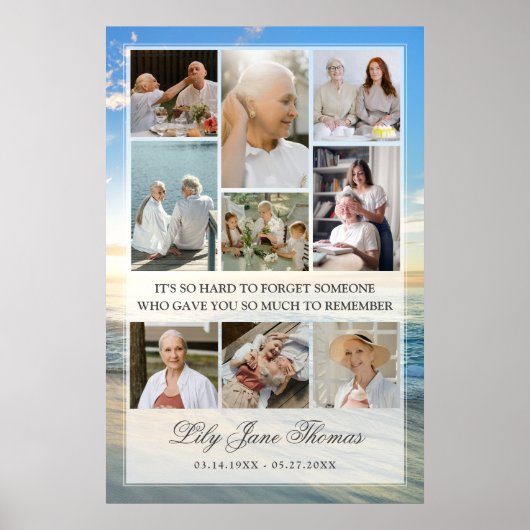 Memorial Foto Collage Beerdigung Beileid Poster (Vorne)