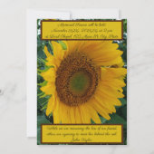 Memorial Foto Collage Herzstück auf Sonnenblumen F Einladung (Rückseite)