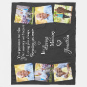 Memorial Foto Collage Imitate Leather Love Memory Fleecedecke (Vorderseite)