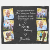 Memorial Foto Collage Imitate Leather Love Memory Fleecedecke (Vorderseite (Horizontal))