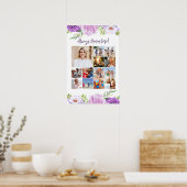 Memorial Foto Collage Lila Pink Blume Poster (Küche)