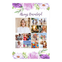 Memorial Foto Collage Lila Pink Blume Poster
