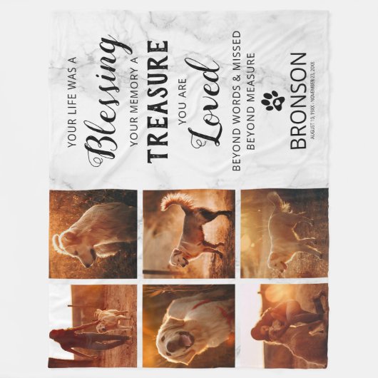 Memorial Foto Collage zum Verlust von Haustieren Fleecedecke (Vorderseite)