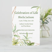 Memorial Foto Custom Greenerage Foliage Pflanze Ar Einladung (Stehend Vorderseite)