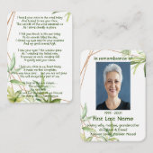 Memorial Foto Custom Greenerage Foliage Pflanze Ar Visitenkarte (Vorne/Hinten)