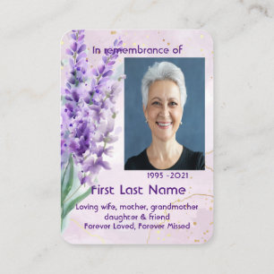 Memorial Foto Custom Lavender Garten Blume Visitenkarte