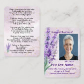 Memorial Foto Custom Lavender Garten Blume Visitenkarte (Vorne/Hinten)