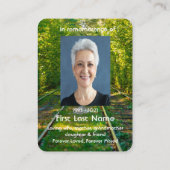 Memorial Foto Custom Tram Tram Forest Tracks Visitenkarte (Rückseite)