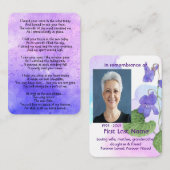 Memorial Foto Custom Wild Violet Garden Blume Visitenkarte (Vorne/Hinten)