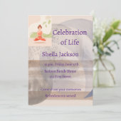 Memorial Foto Custom Yoga Fitness Meditation Einladung (Stehend Vorderseite)