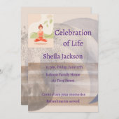 Memorial Foto Custom Yoga Fitness Meditation Einladung (Vorne/Hinten)