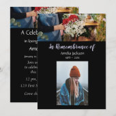 Memorial Foto Einladung Floristische Blume Arching (Vorne/Hinten)