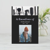 Memorial Foto Einladung Friseur Friseur Friseur (Stehend Vorderseite)