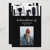 Memorial Foto Einladung Friseur Friseur Friseur (Vorne/Hinten)