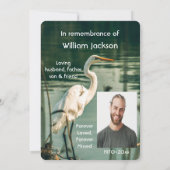 Memorial Foto Einladung zum Egret Water Bird (Rückseite)