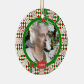 Memorial Foto Einzigartiges Grün Weihnachten Keramik Ornament (Rechts)