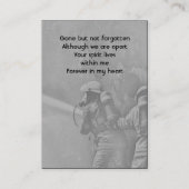 Memorial Foto Fireman Fire Fighter Rescue Visitenkarte (Vorderseite)