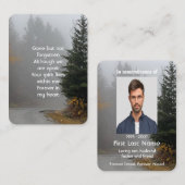 Memorial Foto Foggy Road Trees Keepake Visitenkarte (Vorne/Hinten)