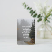 Memorial Foto Foggy Road Trees Keepake Visitenkarte (Stehend Vorderseite)