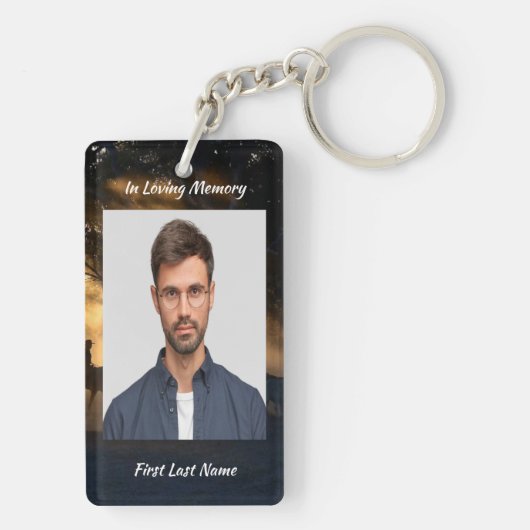 Memorial Foto Forest Trail Wandern Schlüsselanhänger (Rückseite)