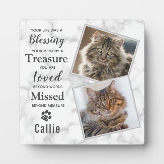 Memorial-Foto für Katzen Fotoplatte (Vorderseite)
